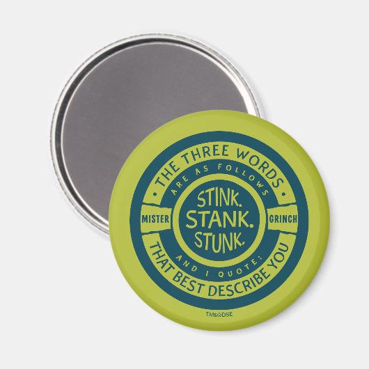 Mister Grinch | Stink Stank Stunk Quote Magneet (Voorkant / Achterkant)