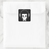 mister monkey vierkante sticker (Tas)