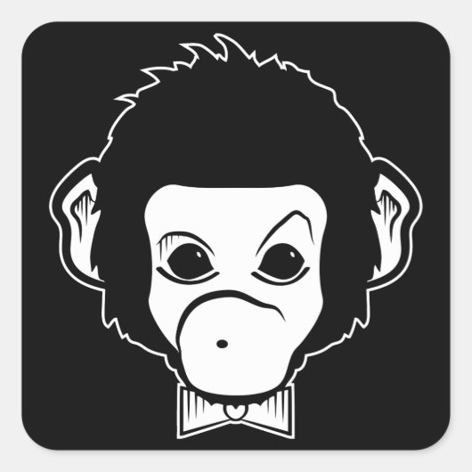 mister monkey vierkante sticker (Voorkant)