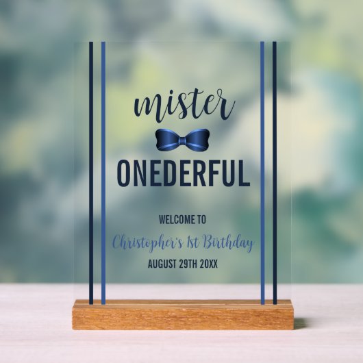 Mister Onederful Bow Cravate 1er anniversaire (Neutre)