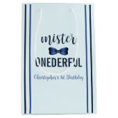 Mister Onederful Bow Stropdas 1e verjaardag Medium Cadeauzakje (Voorkant)