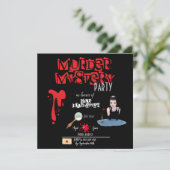 Misterie Moord Verjaardagsfeest Uitnodigingskaart Kaart (Staand voorkant)