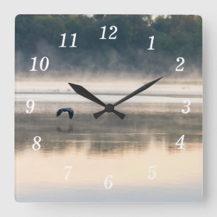 Misterige Ochtend Flight Wall Clock Vierkante Klok