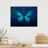 Mistic Blue Butterfly Poster (Keuken)