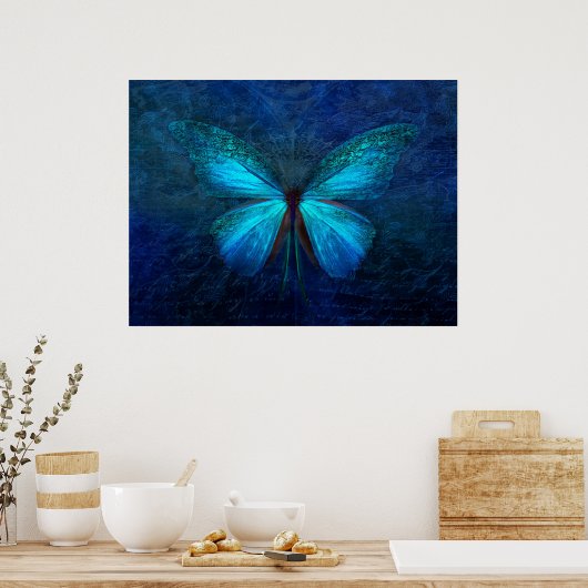 Mistic Blue Butterfly Poster (Keuken)