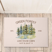 mistig groen bos Waterverf Cabin Lodge Deurmat