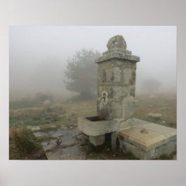 mistige fontein poster