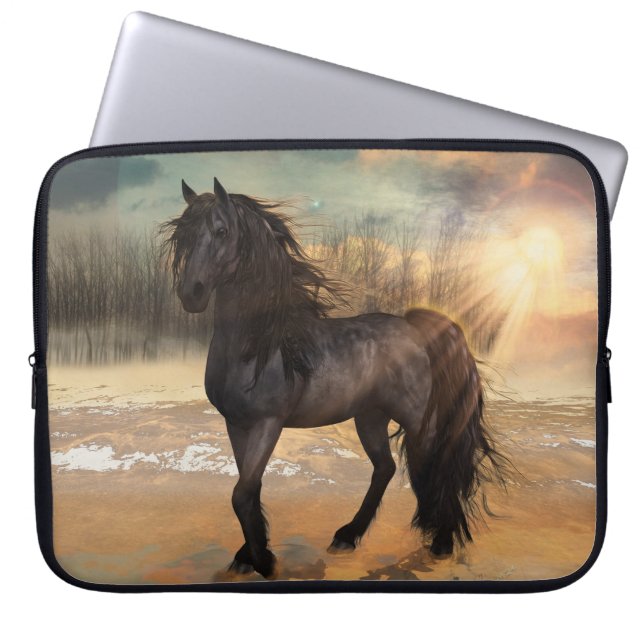 mistige friese ochtend laptop sleeve (Voorkant)