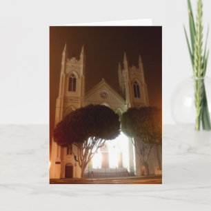 Mistige Nacht in het Strand van het Noorden, St. Feestdagen Kaart