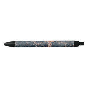 Mistige roestige blauwe en roze gouden roze glam m zwarte inkt pen