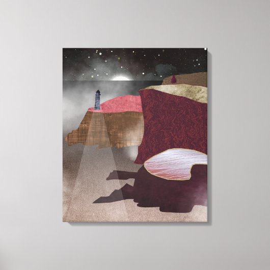 Mistige vuurtoren canvas afdruk (Voorkant)