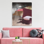 Mistige vuurtoren canvas afdruk (Insitu (Woonkamer))