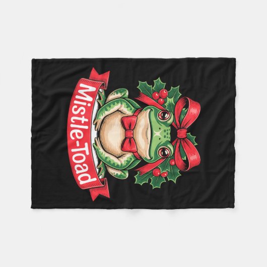 Mistle-toad Funny Christmas Toad Pun  Fleece Deken (Voorkant (Horizontaal))