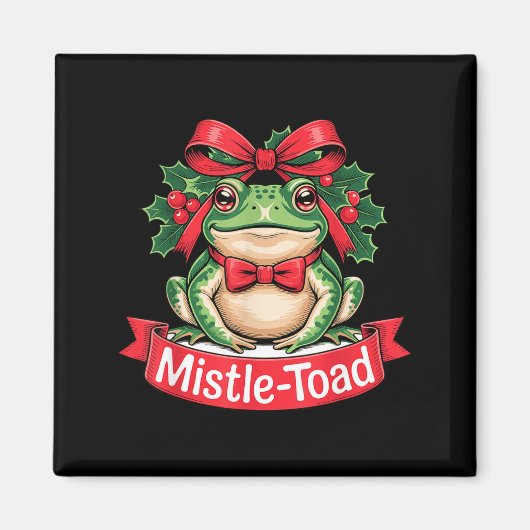 Mistle-toad Funny Christmas Toad Pun  Magneet (Voorkant)