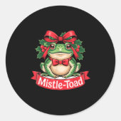 Mistle-toad Funny Christmas Toad Pun  Ronde Sticker (Voorkant)