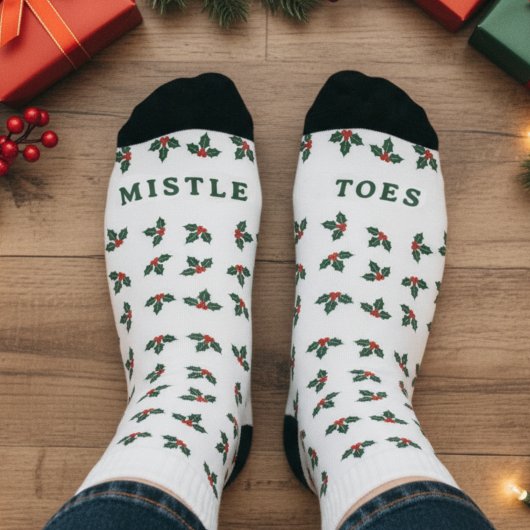 Mistle Toes Funny Christmas Mistletoe Sokken