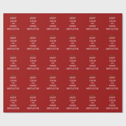 Mistleto Pattern Wrapping Paper kalm houden en oph Cadeaupapier (Vlak)