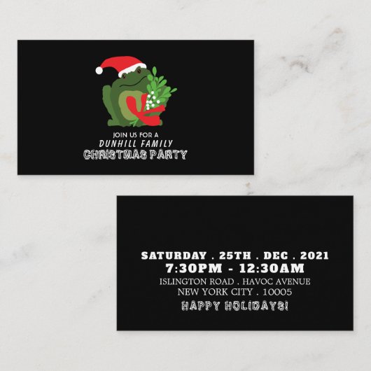 Mistle'toad, kerstfeest Ticket Uitnodiging Informatiekaartje (Voorkant / Achterkant)