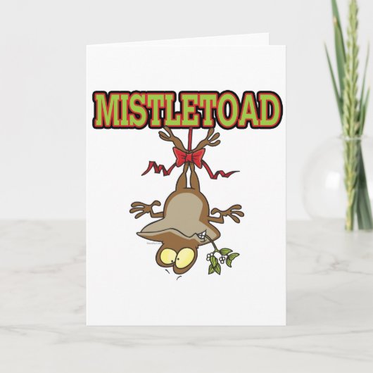 Mistletoad Mistletoe Toad Cartoon Feestdagen Kaart (Voorkant)