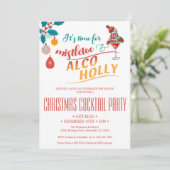 Mistletoe & Alco-Holly Kerstcocktail Brunch Kaart (Staand voorkant)