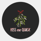 Mistletoe And Christmas Kiss Me Quick Ronde Sticker (Voorkant)
