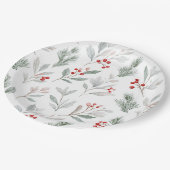 Mistletoe and Holly Berries Pattern Papieren Bordje (Gekanteld)
