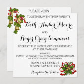 Mistletoe Bells Kerstmis bruiloft uitnodiging (Voorkant / Achterkant)