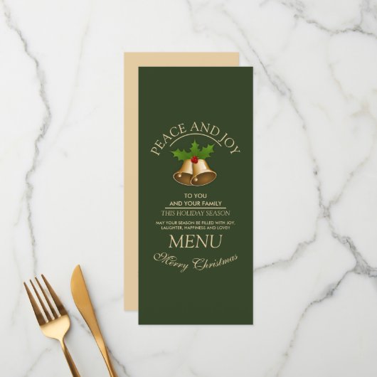 Mistletoe Bells Kerstmis Menu (Voorkant / Achterkant in situ)