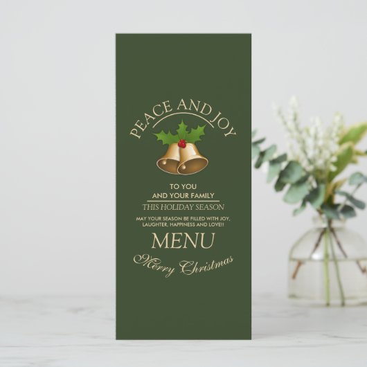 Mistletoe Bells Kerstmis Menu (Staand voorkant)