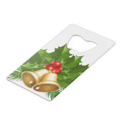 Mistletoe Bells Kredietkaart Flessenopener (Achterkant Gekanteld)