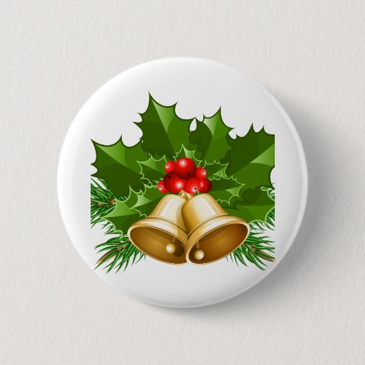 Mistletoe Bells Ronde Button 5,7 Cm (Voorkant)