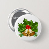 Mistletoe Bells Ronde Button 5,7 Cm (Voorkant /achterkant)