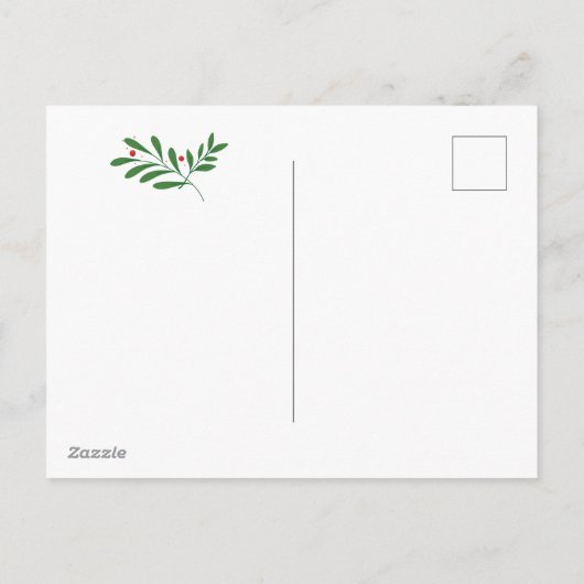 Mistletoe bleu | Invitation de fête de vacances (Dos)