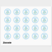 Mistletoe Blue Bow Baby Shower Stickers -> Mistlet (Vel)