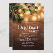 Mistletoe Branch Rustic Holiday Kerstmis Rood Kaart (Voorkant / Achterkant)