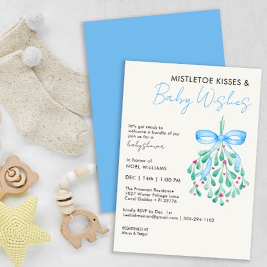 Mistletoe Bundle of Joy Baby shower Invitation
