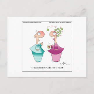 MISTLETOE Cartoon Briefkaart door April McCallum