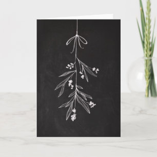 Mistletoe Chalkboard Art Holiday Kaart