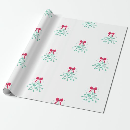 Mistletoe Christmas   Cadeaupapier (Uitgerold)