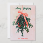 Mistletoe Christmas Kaart Minimal Modern Painting (Voorkant)