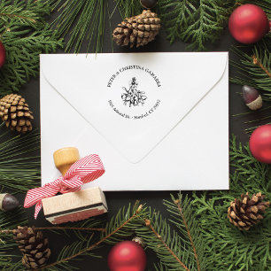 Mistletoe Christmas Retour Adres Stamp Rubberstempel