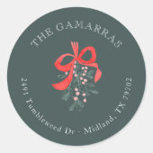 Mistletoe Christmas Return Adres Sticker (Voorkant)
