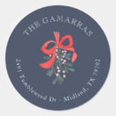 Mistletoe Christmas Return Adres Sticker (Voorkant)