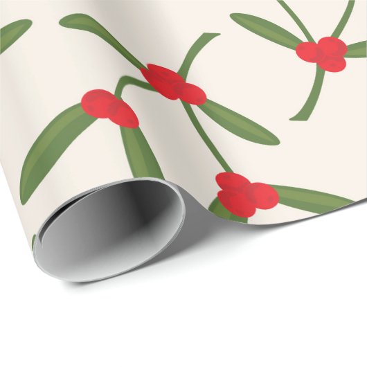 Mistletoe Christmas Wrapping Paper Cadeaupapier (Rol Hoek)