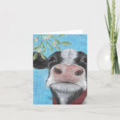 Mistletoe Cow Folded Card Aankondiging (Voorkant)