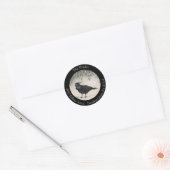 Mistletoe Crow Ronde Sticker (Envelop)