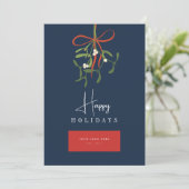 Mistletoe Custom Business Logo Feestdagenkaart (Staand voorkant)