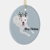Mistletoe Dog Keramisch Ornament (Rechts)