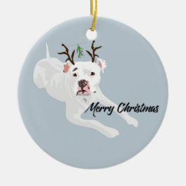 Mistletoe Dog Keramisch Ornament