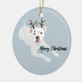 Mistletoe Dog Keramisch Ornament (Links)